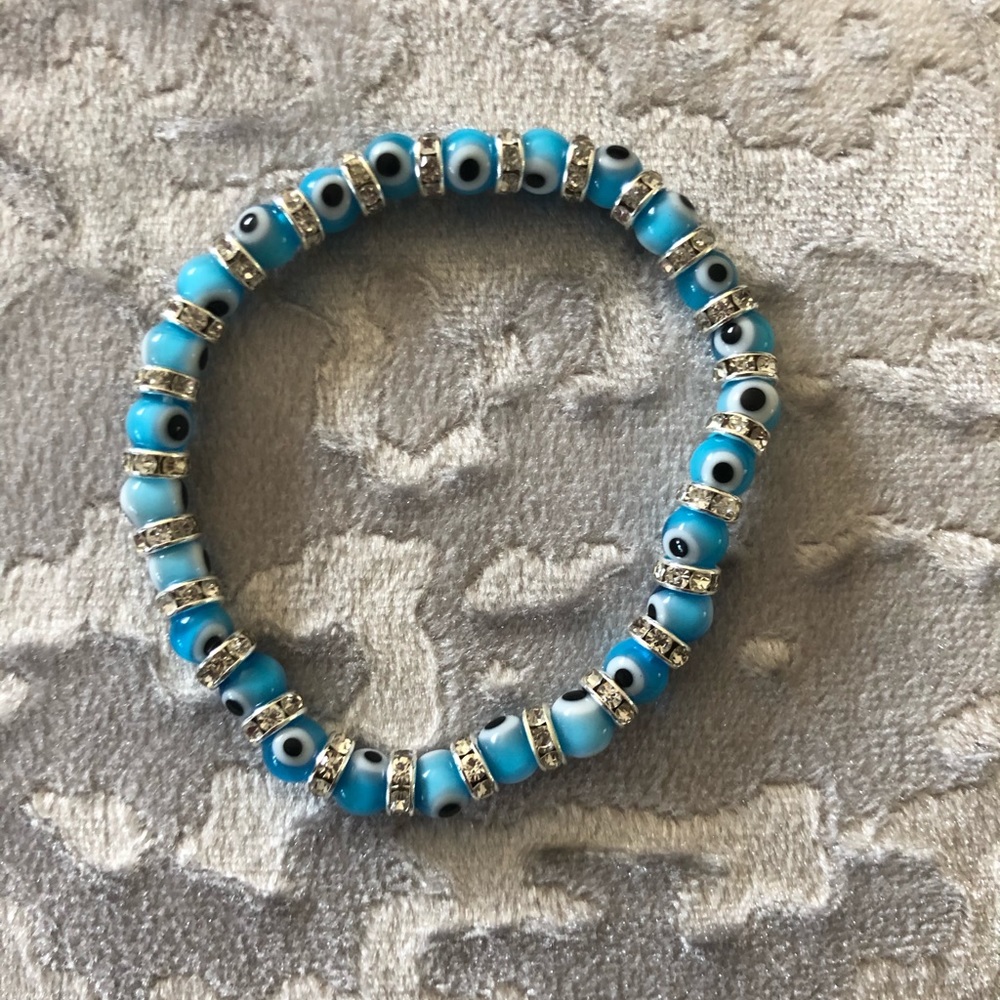 Light blue evil eye bracelet